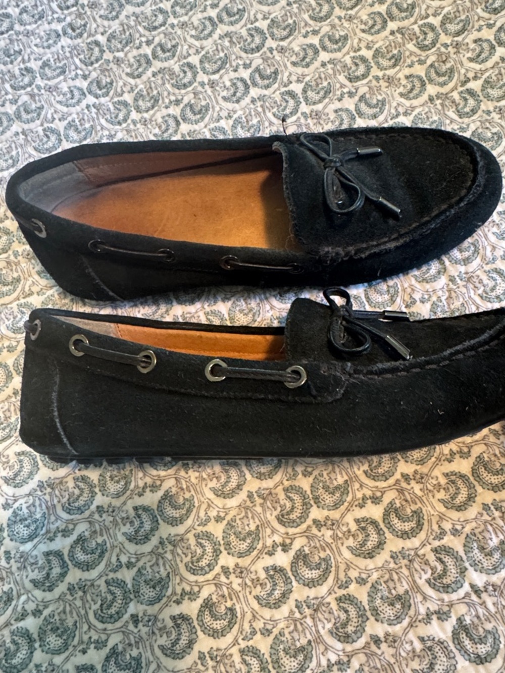 Vionic Black Suede Women's Bow-Accent Loafers - Picture 3 of 6